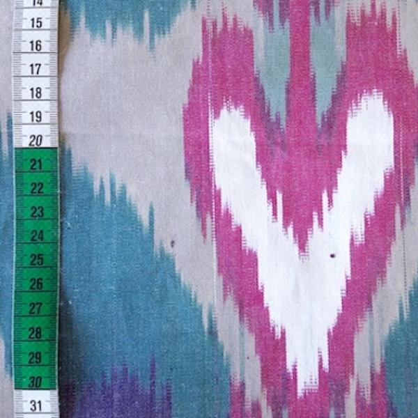 PINK HEART Usbekischer Ikat Stoff